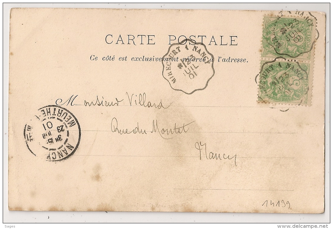 Convoyeur MIRECOURT A NANCY Meurthe Et Moselle Sur CP. 1901. - 1877-1920: Periodo Semi Moderno