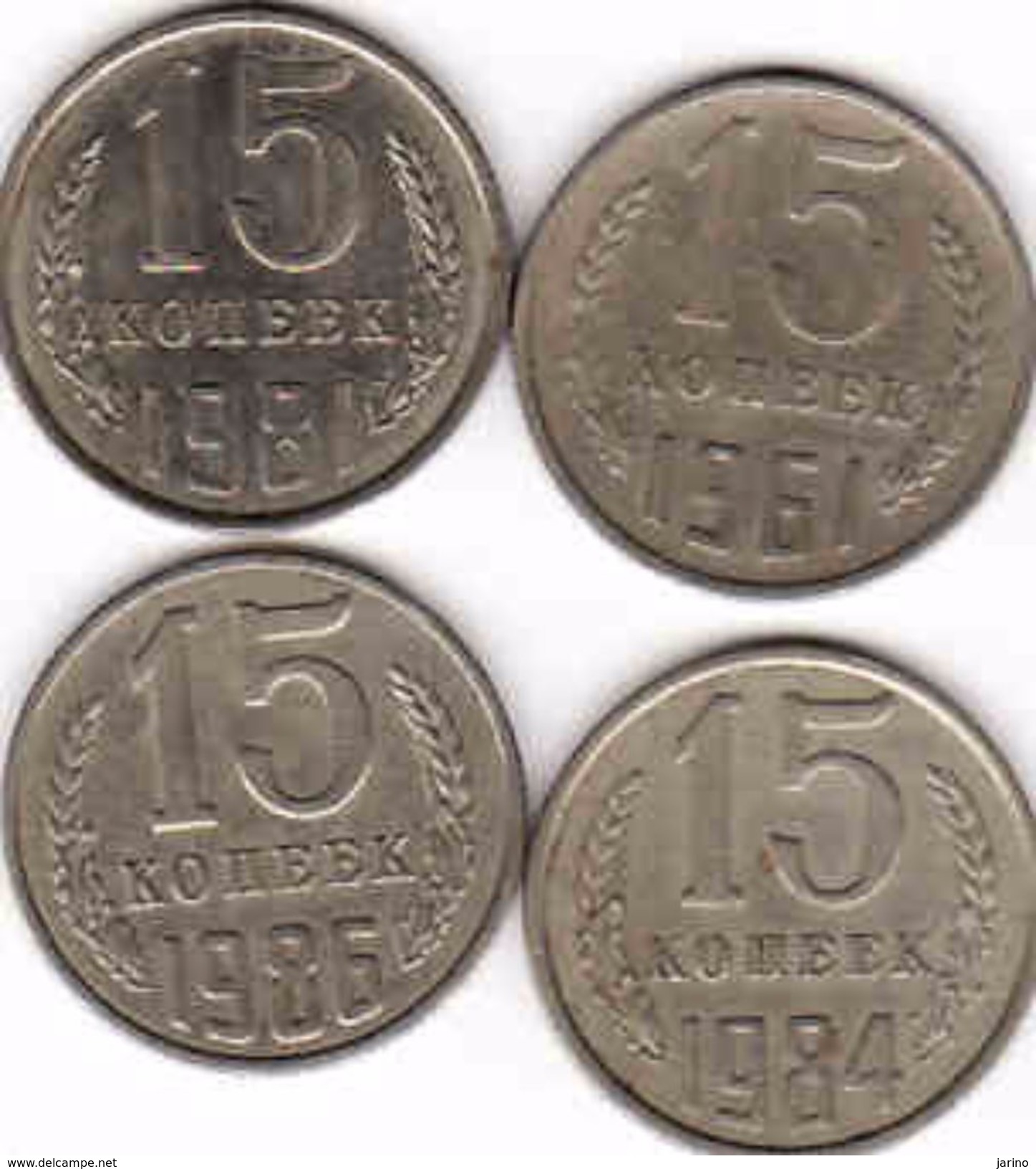 Russia, 4 X 15 Copeck - Kopejka  1962 + 1981 + 1984 + 1986 - Russland