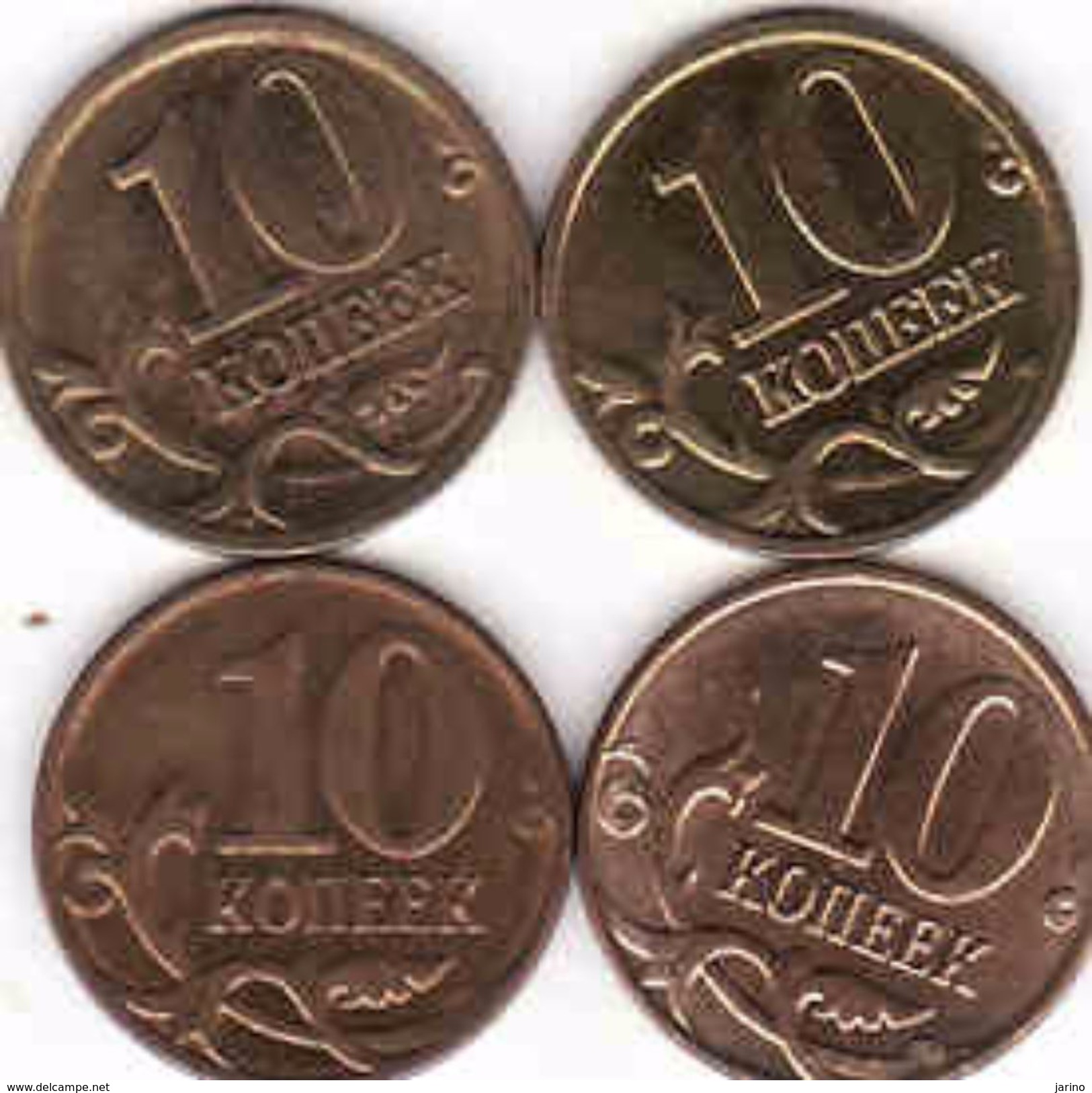 Russia, 4 X 10 Copeck - Kopejka  1999 + 2005 + 2011 + 2014 - Russland