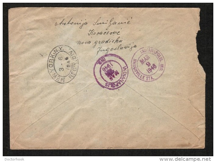 YUGOSLAVIA  Scott #176 &amp; 179 (strip Of 4) On 1946 COVER To USA (REGISTERED PRIORITY EXPRESS) - Covers & Documents