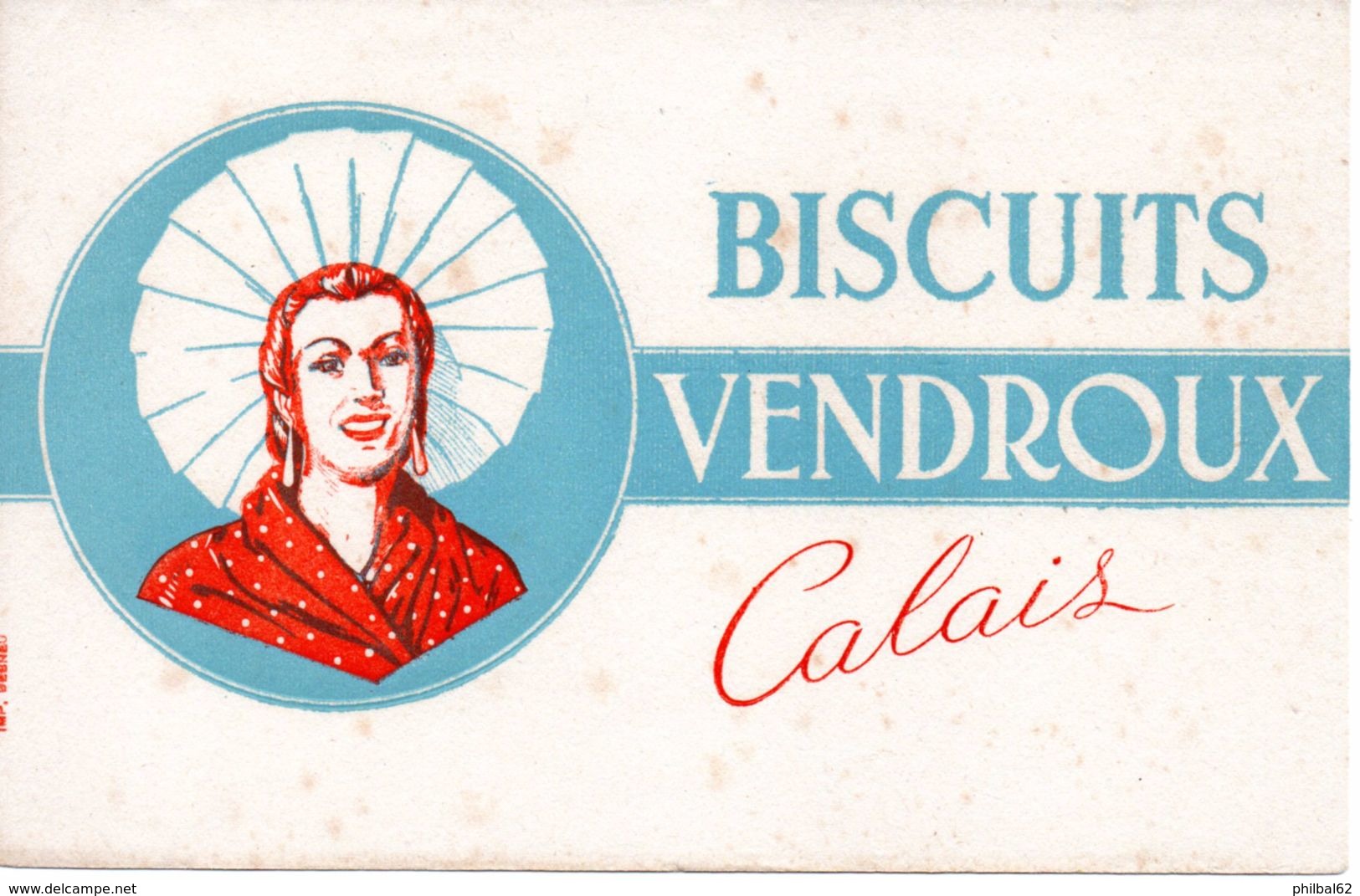 Buvard Biscuits Vendroux Calais. - Sucreries & Gâteaux