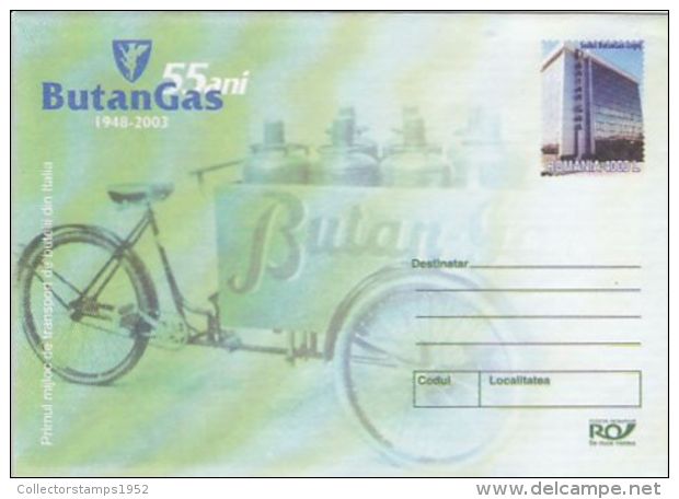 66178- GAS TANK, COMPANY ADVERTISING, ENERGY, COVER STATIONERY, 2003, ROMANIA - Gaz