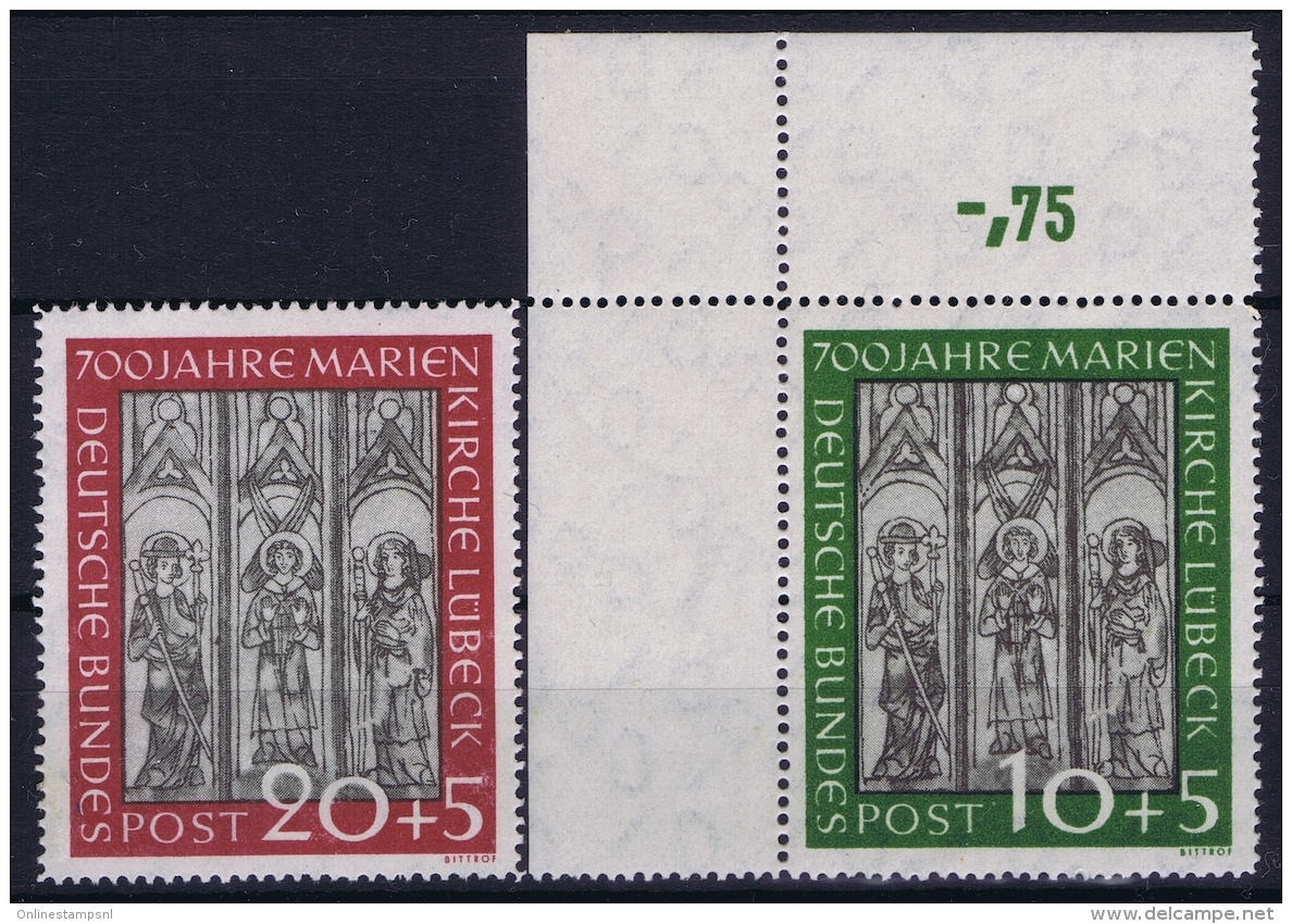 Bundespost: Mi Nr 139 - 140 Postfrisch/neuf Sans Charniere /MNH/**   Marienkirche-Luebeck - Nuovi
