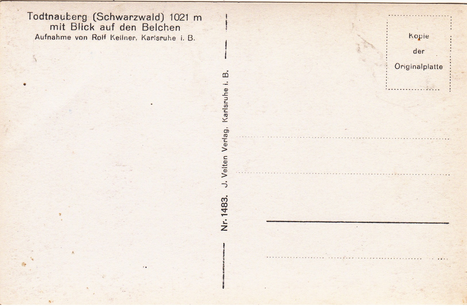 Old Postcard Of Todtnauberg, Baden-Württemberg, Germany ,V17. - Other & Unclassified