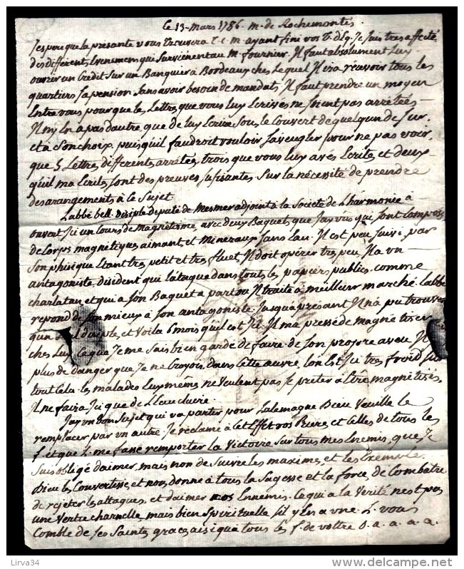 LETTRE PRECURSEUR 1786- RARE MARQUE NOIRE GROSSES LETTRES "ANGLETERRE" + TAXE 90 DECIMES- 3 SCANS - 1701-1800: Précurseurs XVIII