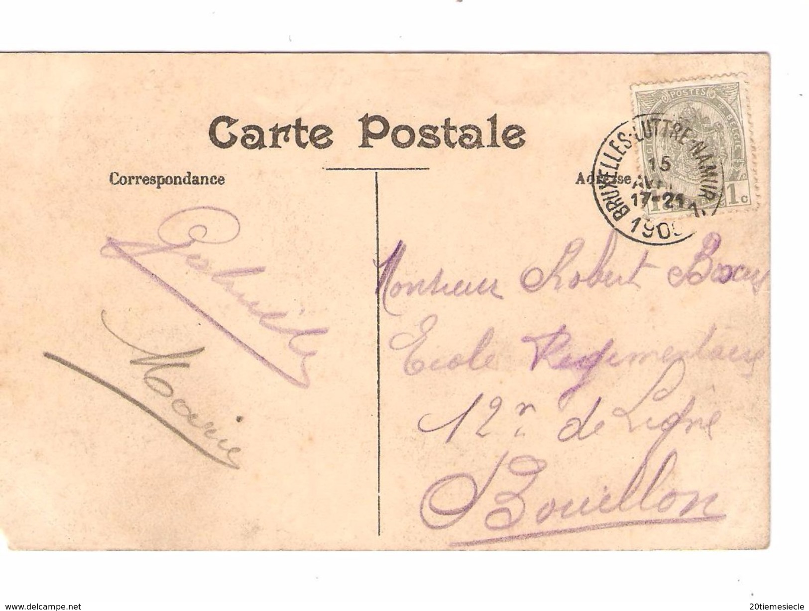 TP 81 S/CP(déf) Charleroi Place Du Sud C.Ambulant BXL -Luttre-Namur 15/4/1909 ? V.Bouillon AP1117 - Ambulants
