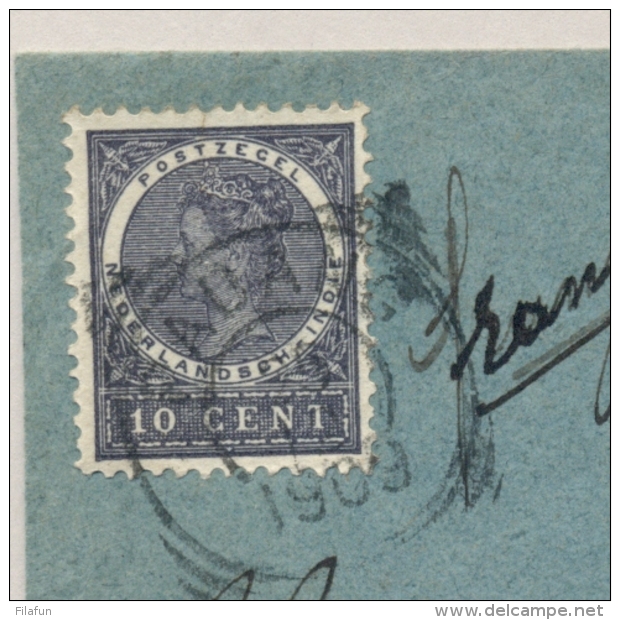 Nederlands Indië - 1909 - 10 Cent Veth Op Cover Van VK PADANG Naar VK Batavia - Nederlands-Indië