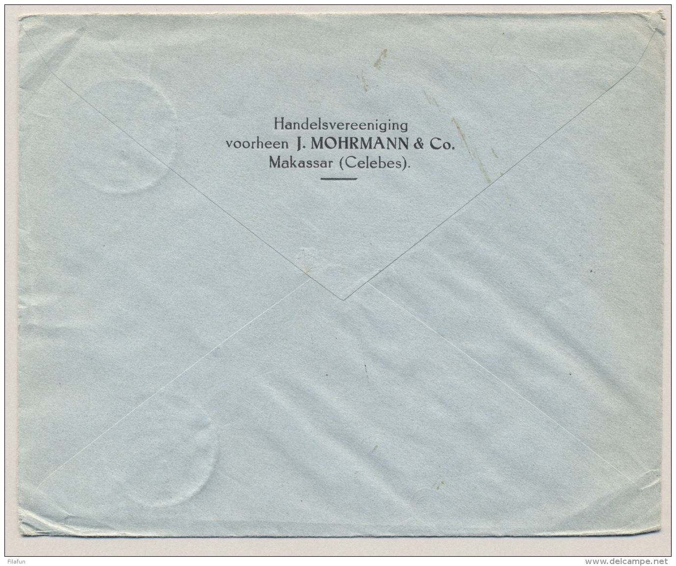 Nederlands Indië - 1927 - 20 Cent Wilhelmina Met Scheepje, Enkelfrankering Op Business Cover Van Makasser Naar Basel - Nederlands-Indië