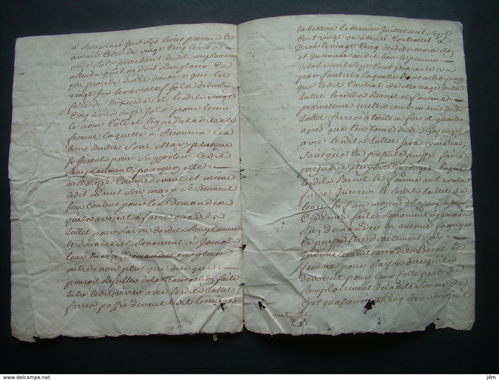 MANUSCRIT Du XVIIIe SIECLE De 1740 De NORMANDIE MANCHE à Déchiffrer, Bailliage D'AVRANCHES.. GENERALITE De CAEN - Manuscrits