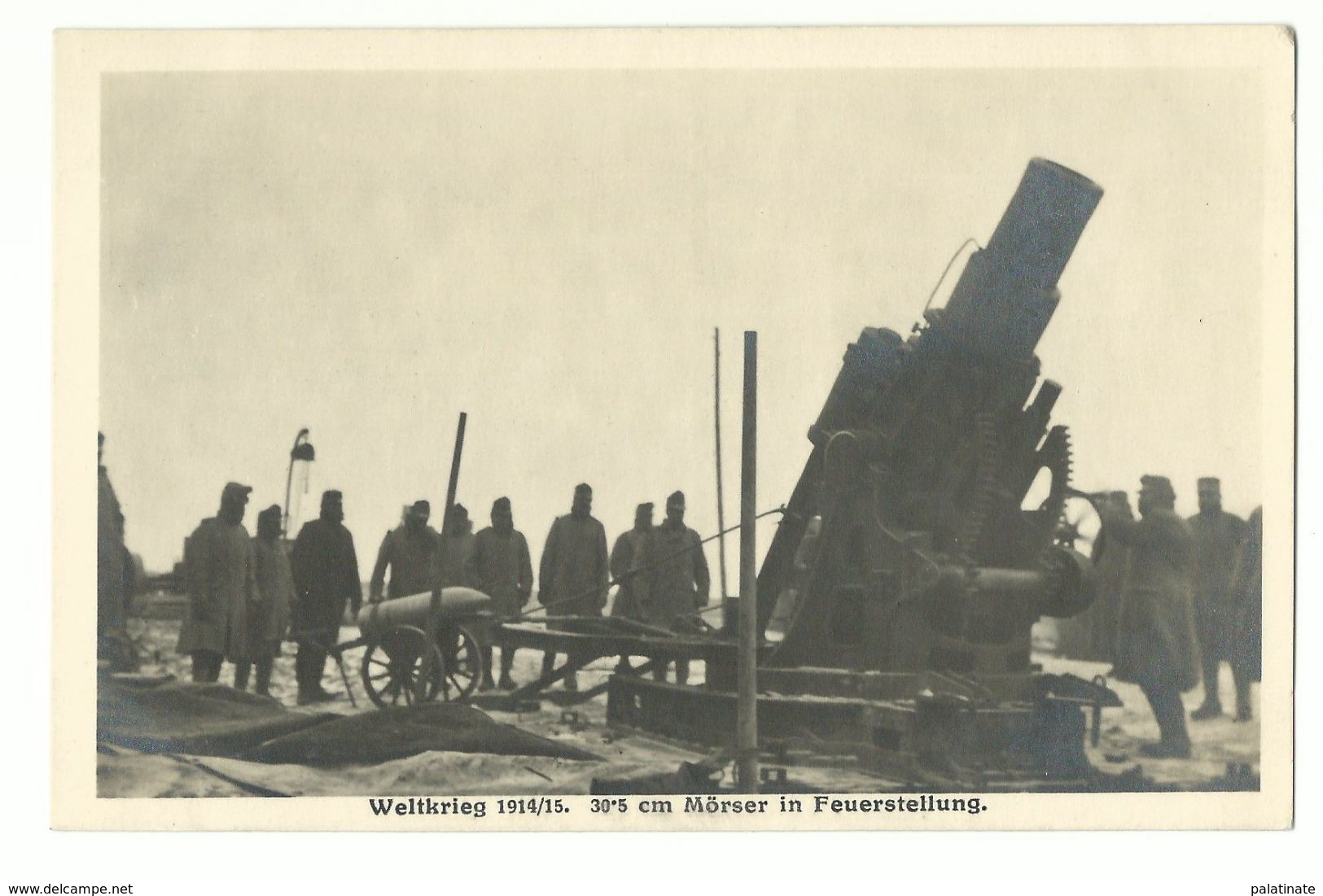 1. Weltkrieg 30,5cm Mörser In Feuerstellung Photo-AK - Weltkrieg 1914-18