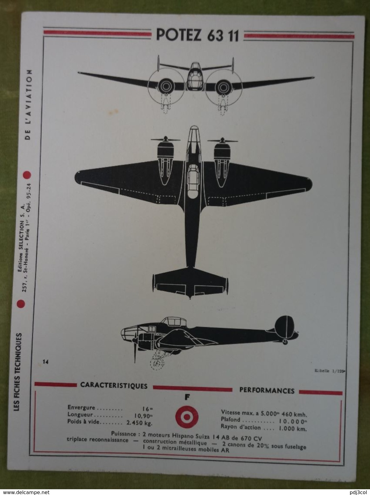 Rare et bel ensemble de 24 planches "Les fiches techniques de l'aviation" illustrées par Lucien CAVE