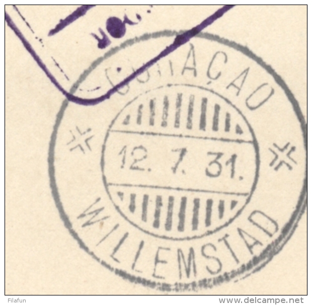 Curacao - 1931 - First PAA flight R-card from  El Salvador / San Salvador to Curacao