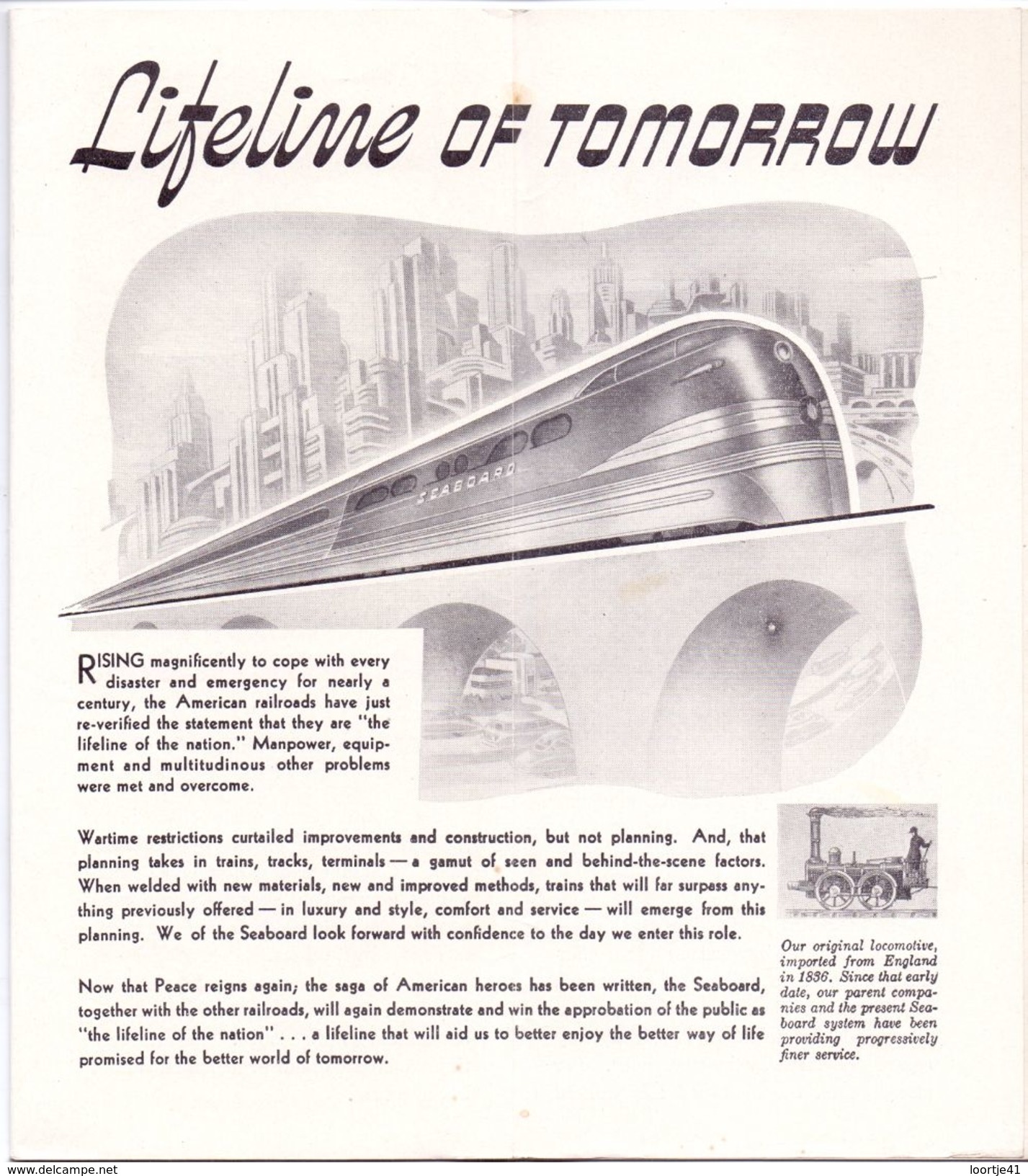 Brochure Toerisme Tourisme - Seaboard Air Line Railway - Train Schedules - Time Tables 1945 - Europe