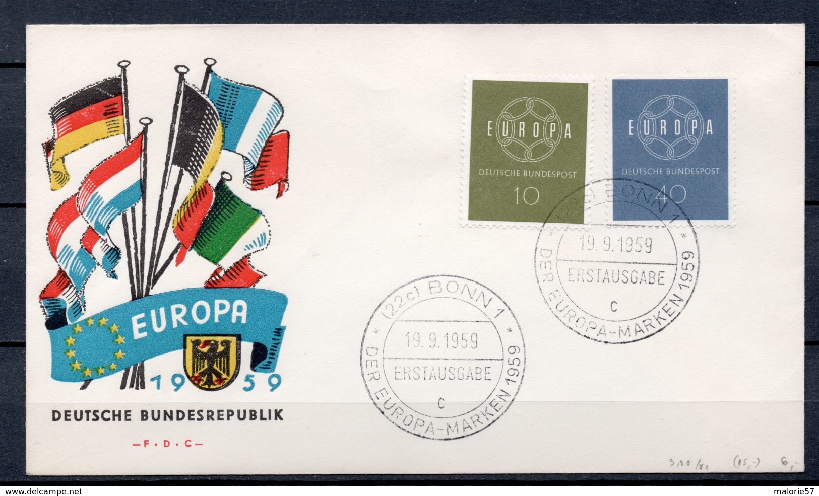 1959 Enveloppe Allemagne  Oblitéré - 1948-1960