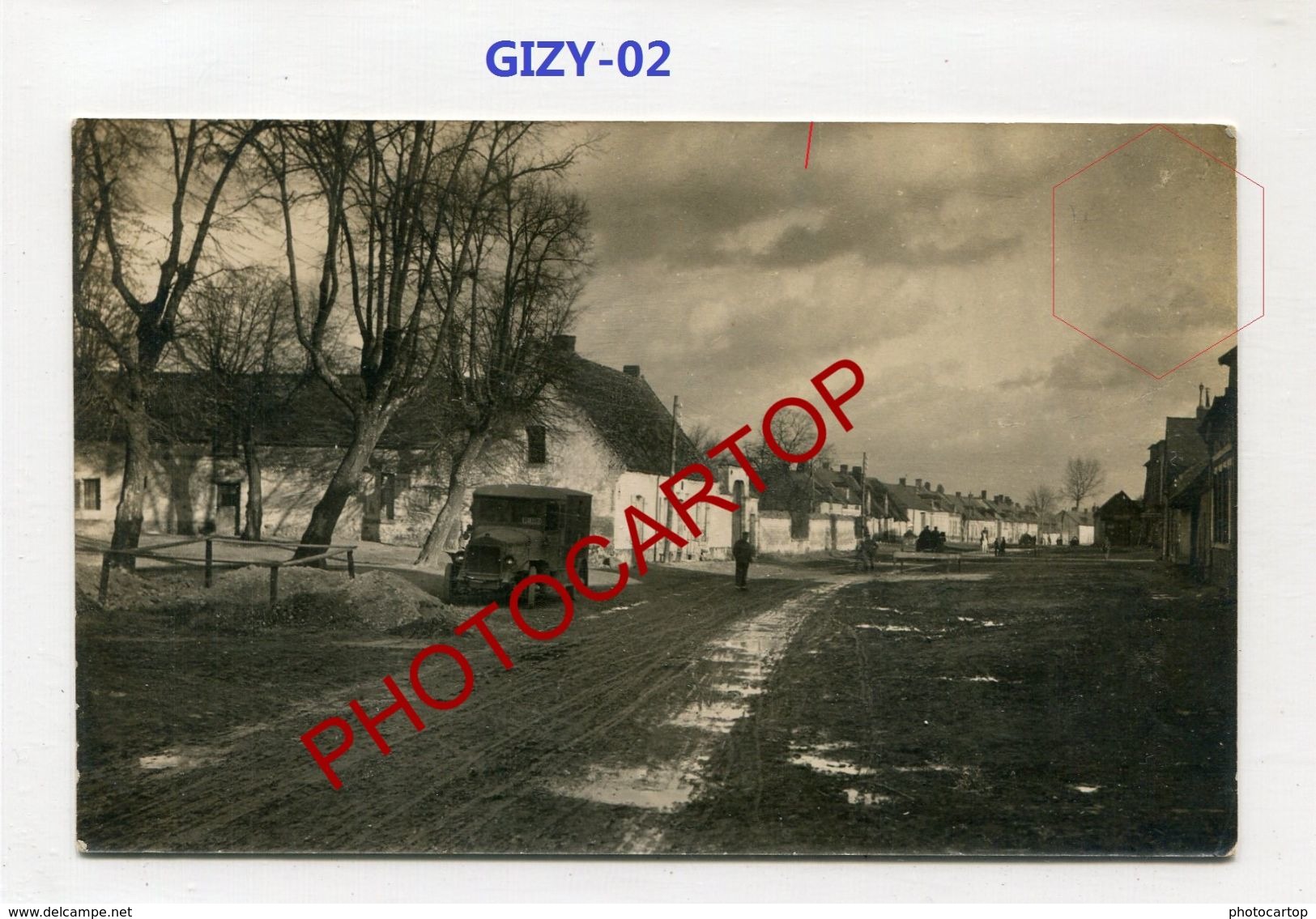 GIZY-CARTE PHOTO Allemande-Guerre 14-18-1 WK-France-02- - Autres & Non Classés