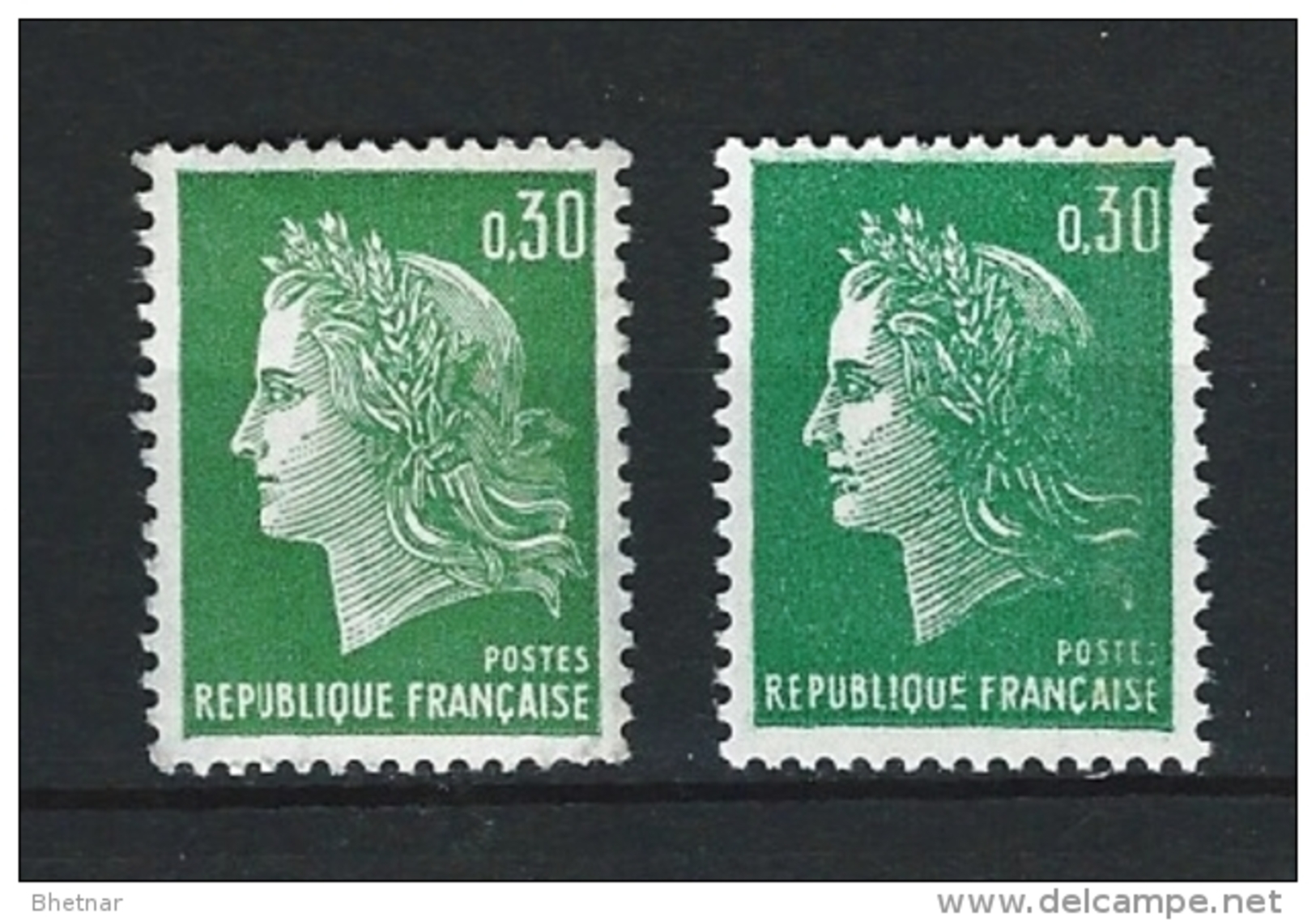 FR YT 1611 Et 1611b " Marianne De Cheffer " 1969 Neuf** Avec Et Ss Phosphore - Unused Stamps