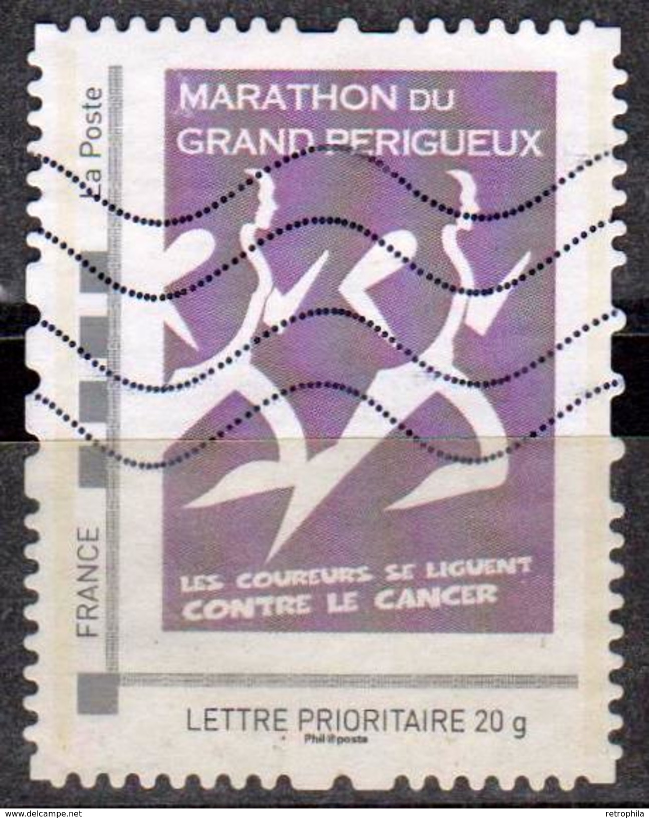 FRANCE 2017 - LETTRE PRIORITAIRE 20 G - Marathon Du Grand Périgueux - Les Coureurs Se Liguent Contre Le Cancer  Oblitéré - Used Stamps