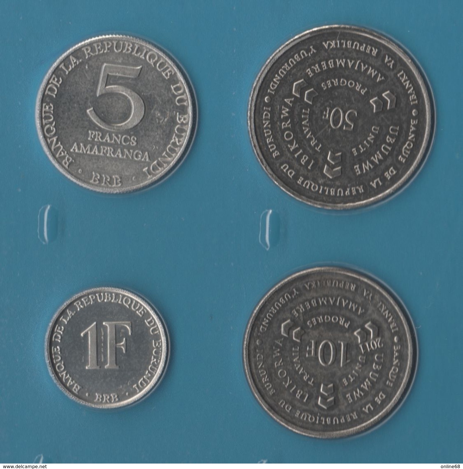 BURUNDI COIN SET 4 MONNAIES: 1 FRANC - 50 FRANCS 1980 - 2011 - Burundi