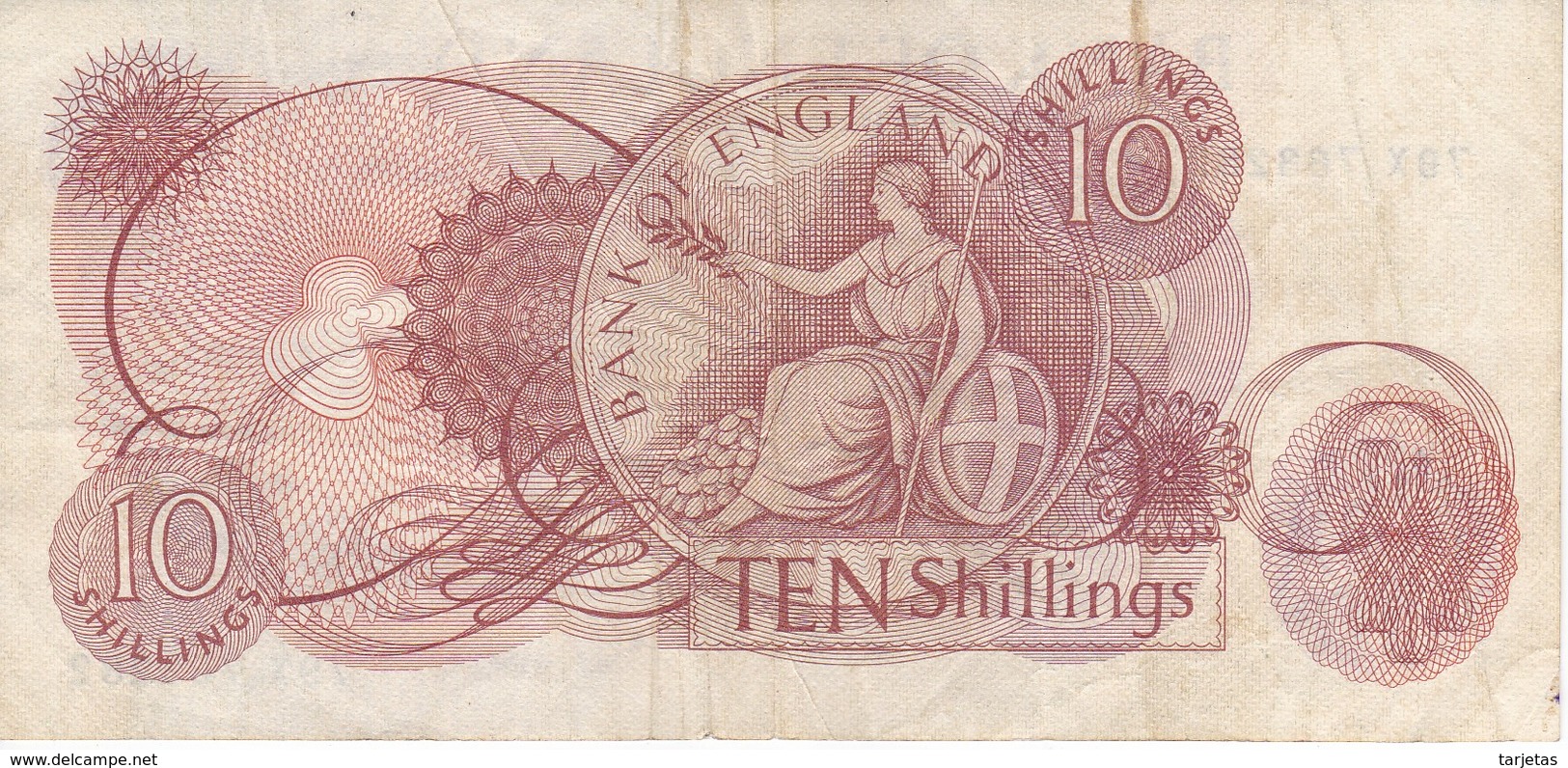 BILLETE DE REINO UNIDO DE 10 SHILLINGS AÑOS 1966-1970  (BANKNOTE) - 10 Schillings