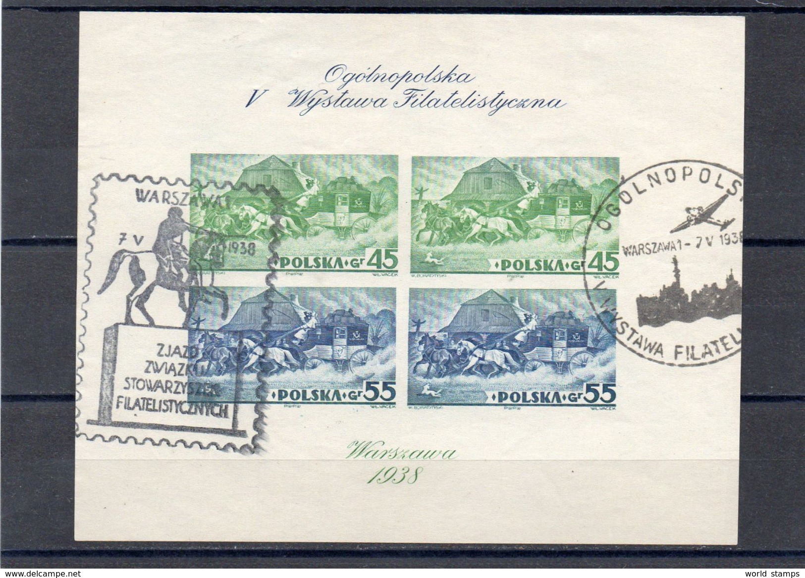 POLOGNE 1938 O - Blocks & Kleinbögen