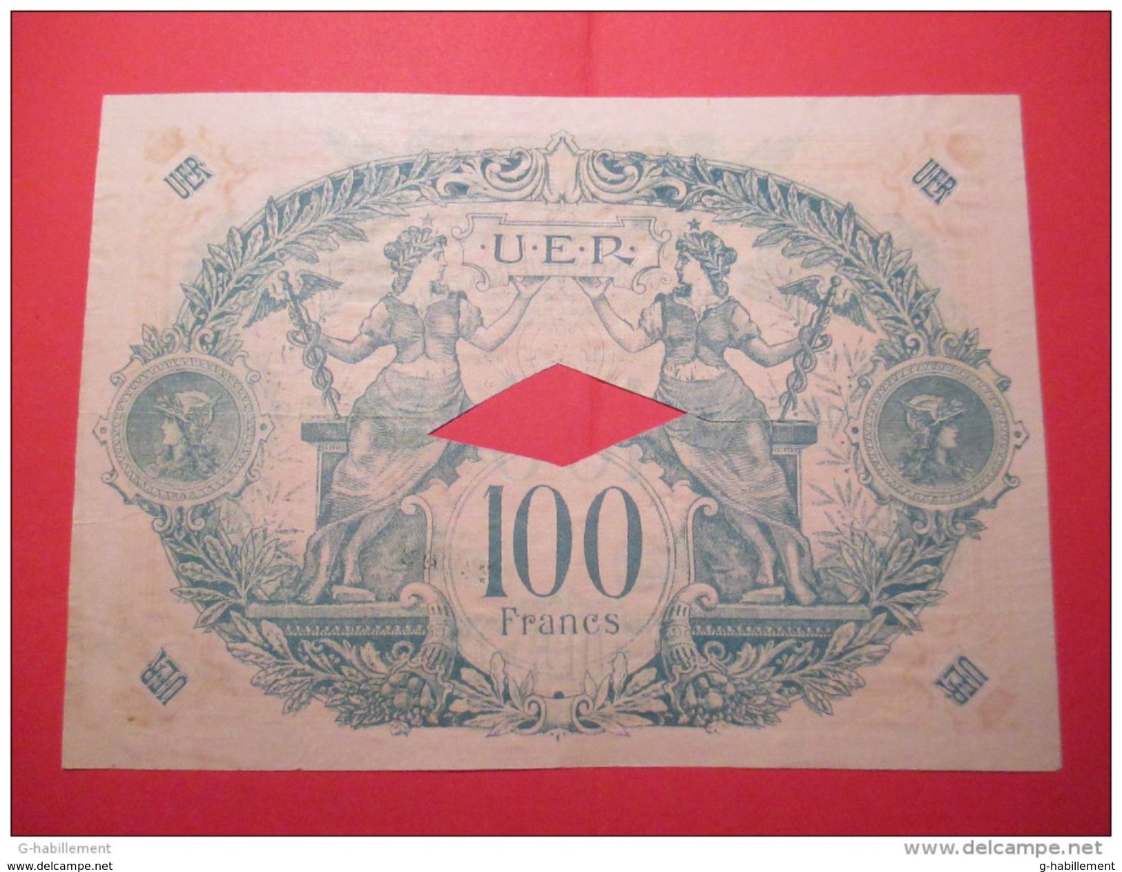 BILLET ANNULE UER U.E.R. UNION ECONOMIQUE ROANNAISE 100 FRANCS (loire) 3e Type (1922-1939) - Bonds & Basic Needs