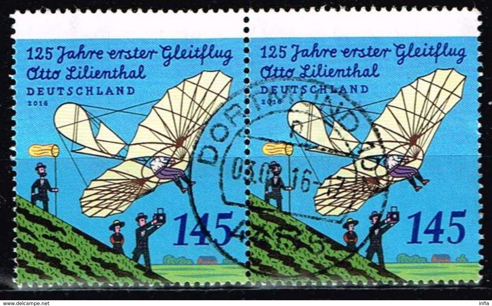 Bund 2016, Michel# 3254 O 125. Jahrestag Des 1. Fluges - Otto Lilienthal - Gebraucht