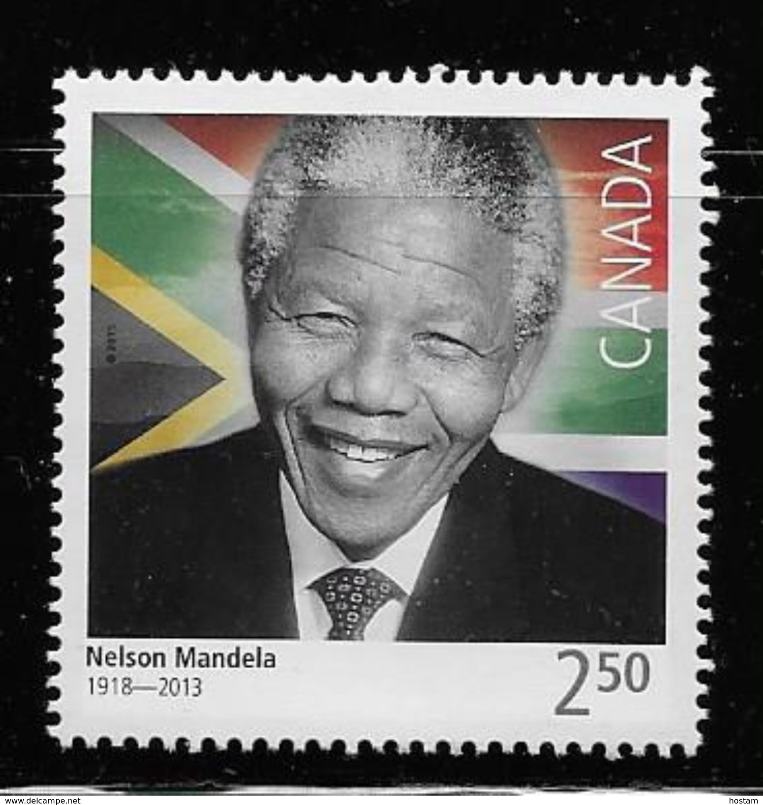 CANADA 2015. #2805  NELSON MANDELA.  Stamp $2.50 From Souvenir Sheet - Blocks & Sheetlets