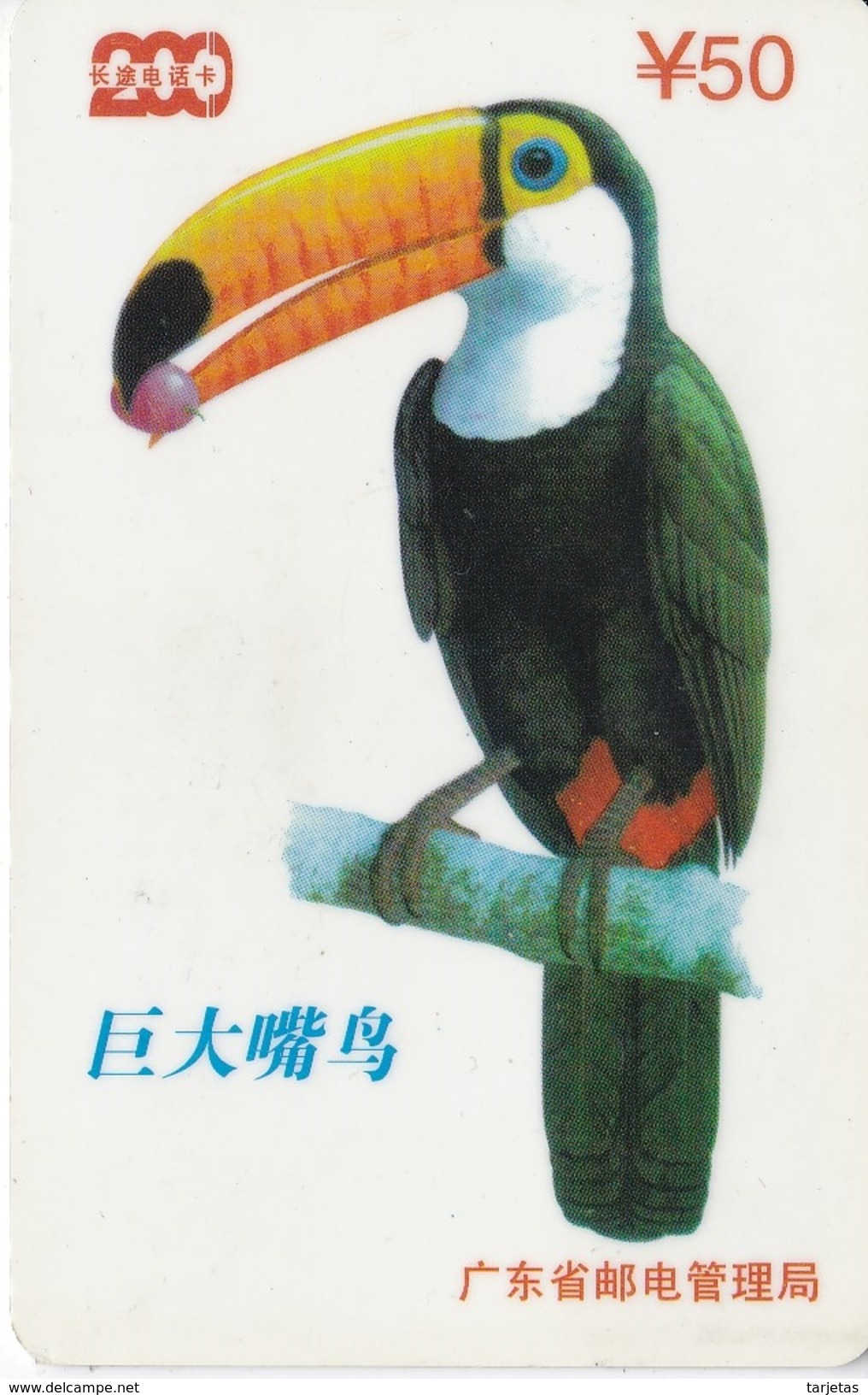 TARJETA DE CHINA DE UN TUCAN (BIRD-PAJARO) - Otros & Sin Clasificación