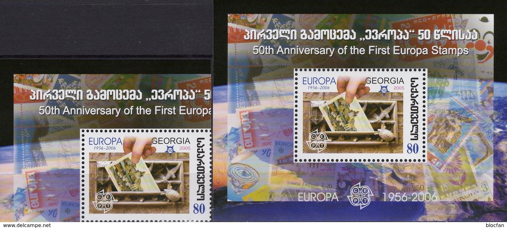 EUROPA 1956-2006 GEORGIE 512+Block 36 ** 5€ M/s CEPT Stamps On Stamp Hojita S/s Blocs Philatelic Sheet Bf Georgia - Géorgie