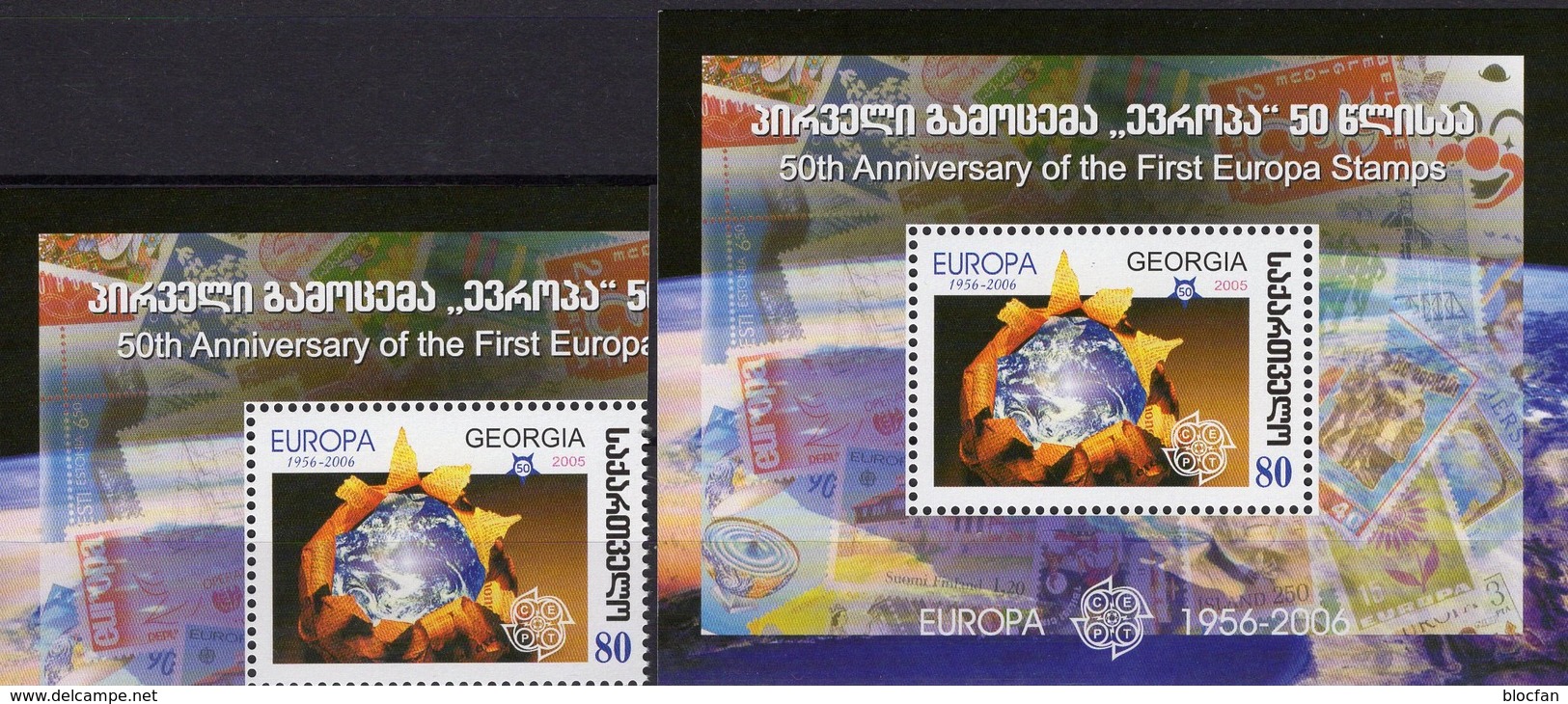 EUROPA 1956-2006 GEORGIE 514+Block 38 ** 5€ M/s CEPT Stamps On Stamp Hojita S/s Blocs Philatelic Sheet Bf Georgia - Géorgie