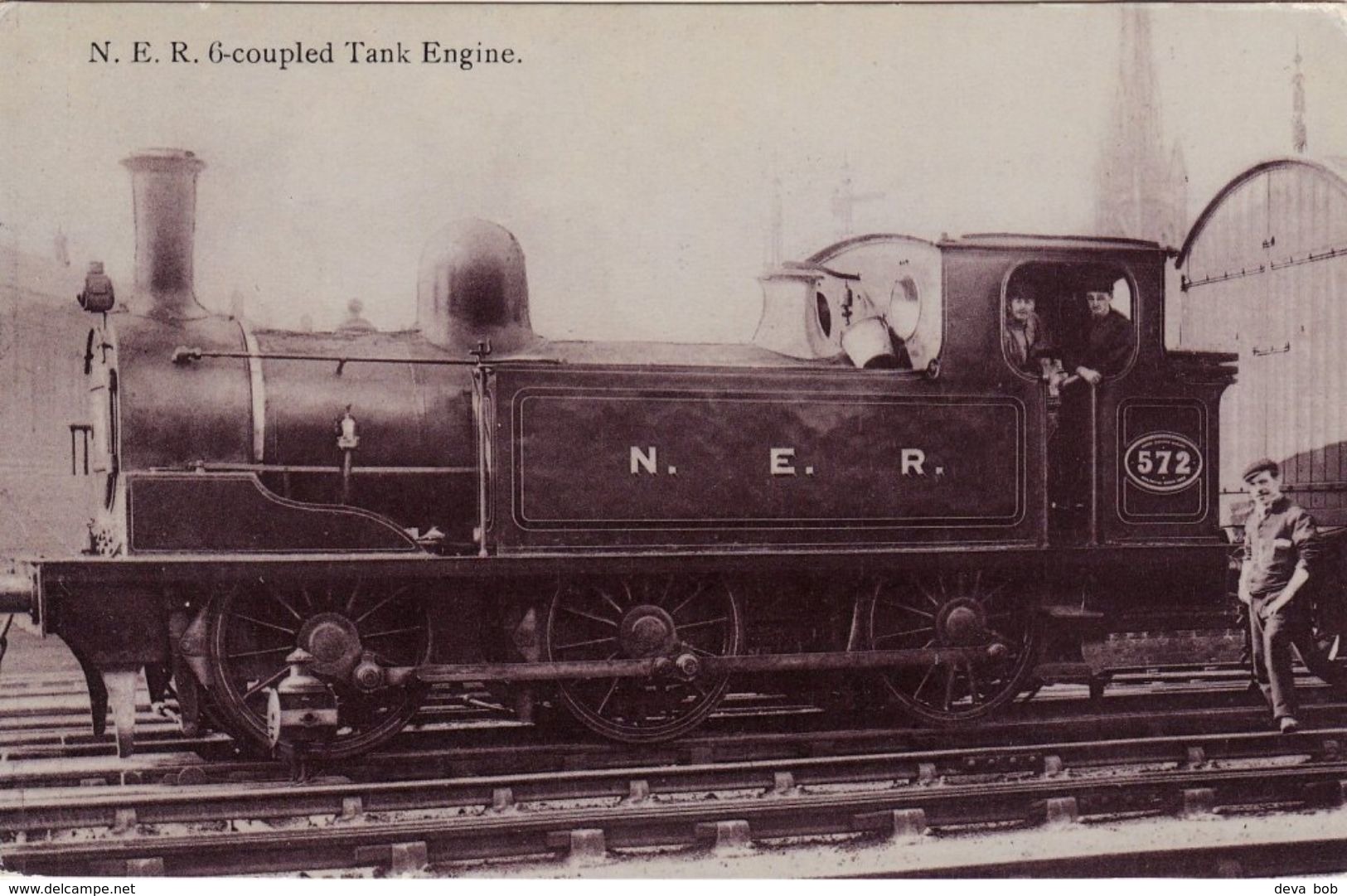 Edwardian RP Postcard NER E Class 572 North Eastern Railway LNER J71 0-6-0T Loco - Eisenbahnen