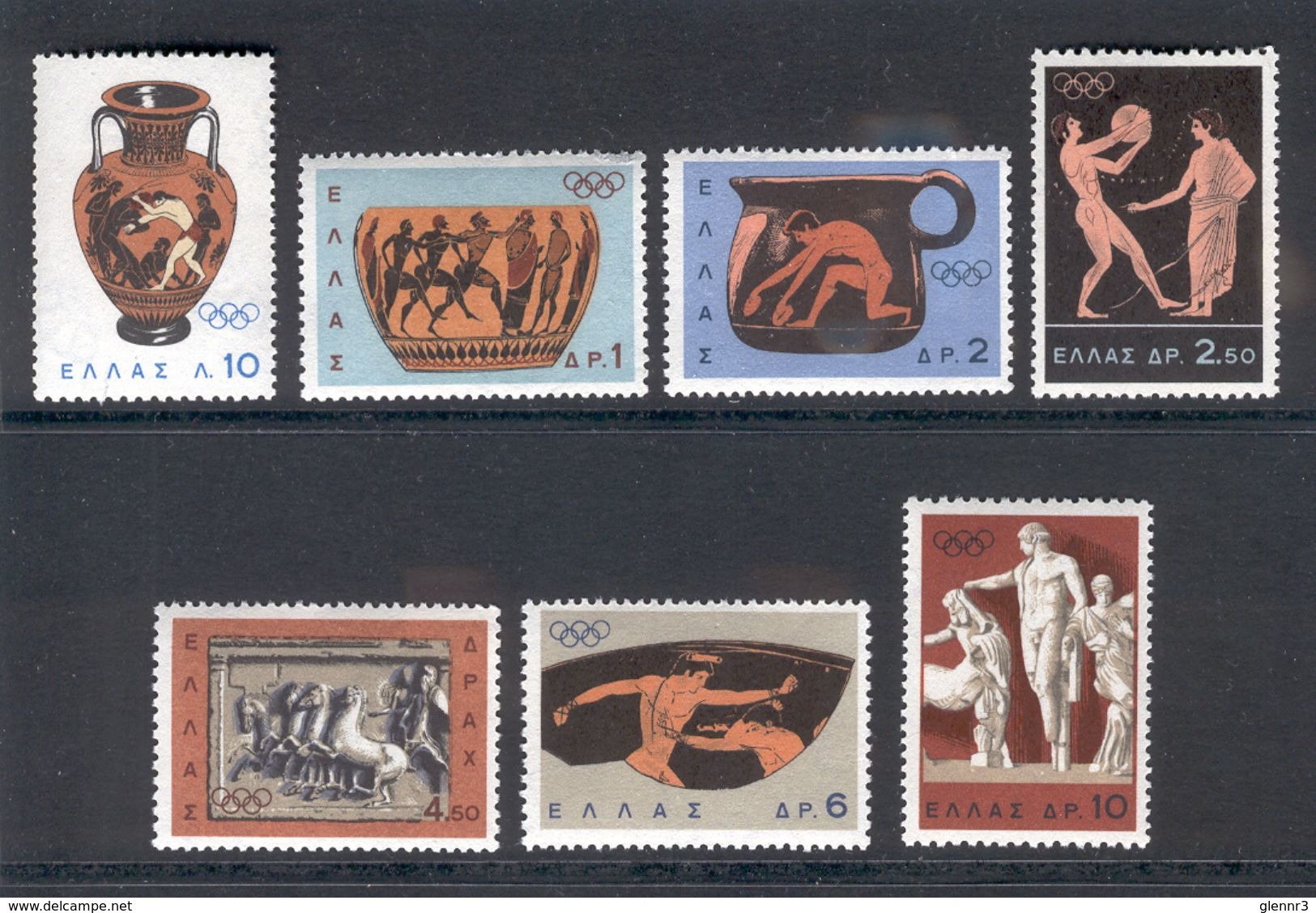 Greece 1964 Tokyo Olympic Games, Scott Cat. No(s). 806-812, MNH Complete Set - Unused Stamps