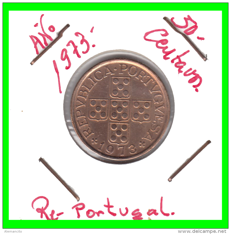 PORTUGAL  MONEDA DE 50 CENTAVOS  AÑO 1973 - Portugal