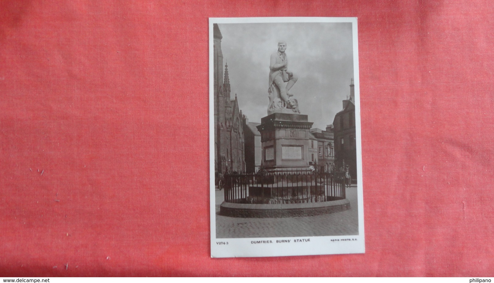 United Kingdom > Scotland > Dumfriesshire RPPC  Dumfries Burns Statue    Ref 2710 - Dumfriesshire