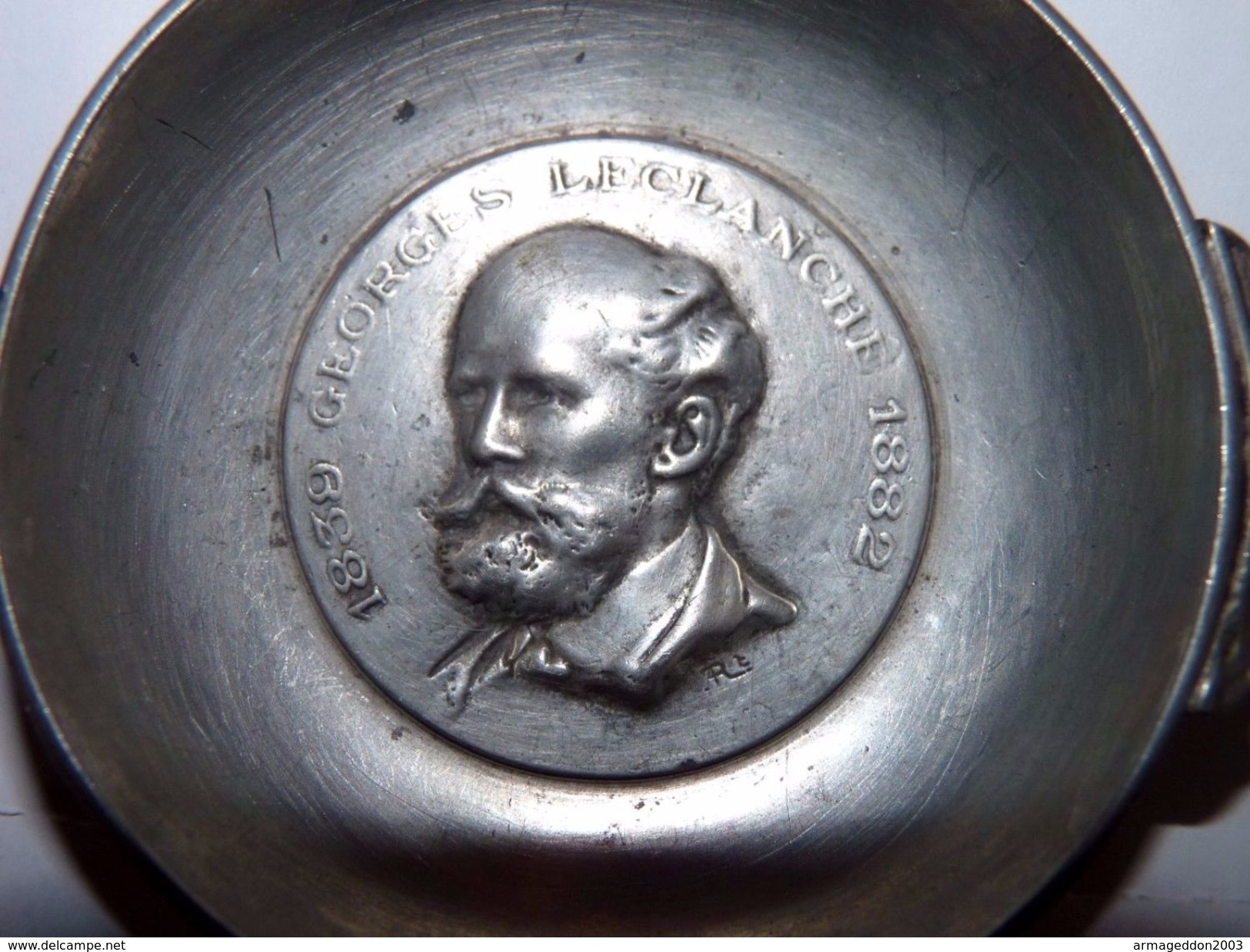 RAR VINTAGE TASTEVIN TASTE-VIN ETAIN Pewter PORTRAIT GEORGE LECLANCHE 1839 /82 - Etains