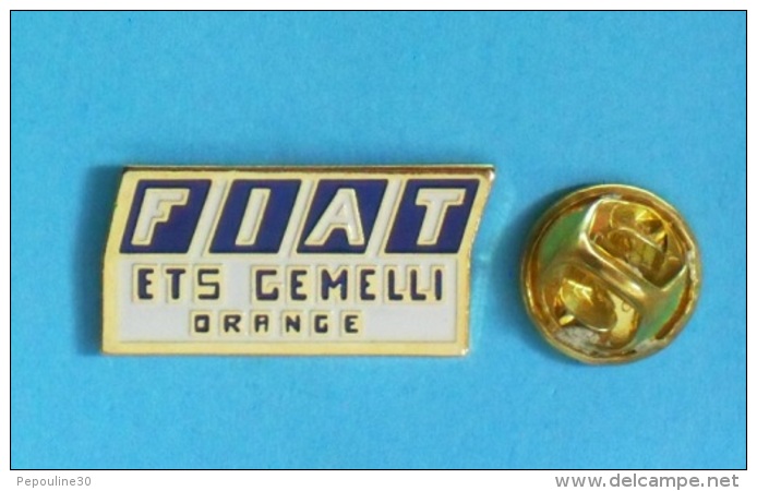 1 PIN'S  //  **  FIAT ** ETS GEMELLI ** ORANGE ** - Fiat