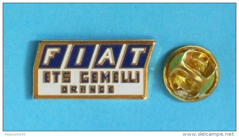 1 PIN'S  //  **  FIAT ** ETS GEMELLI ** ORANGE ** - Fiat