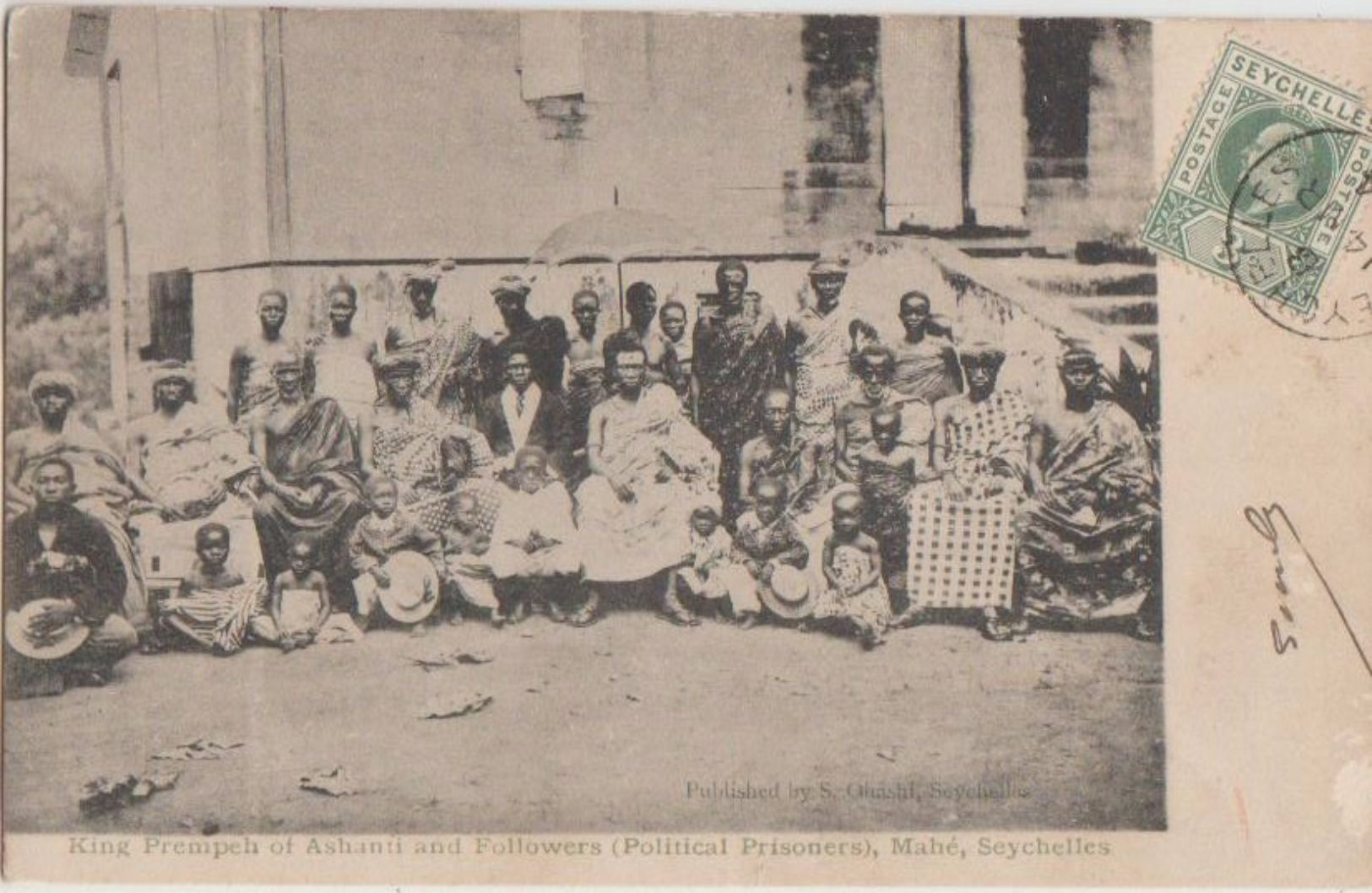 CPA SEYCHELLES Mahé Le Roi King Prempeh Of Ashanti Political Prisoner From Ghana Gold Coast & Followers 1904 - Seychellen