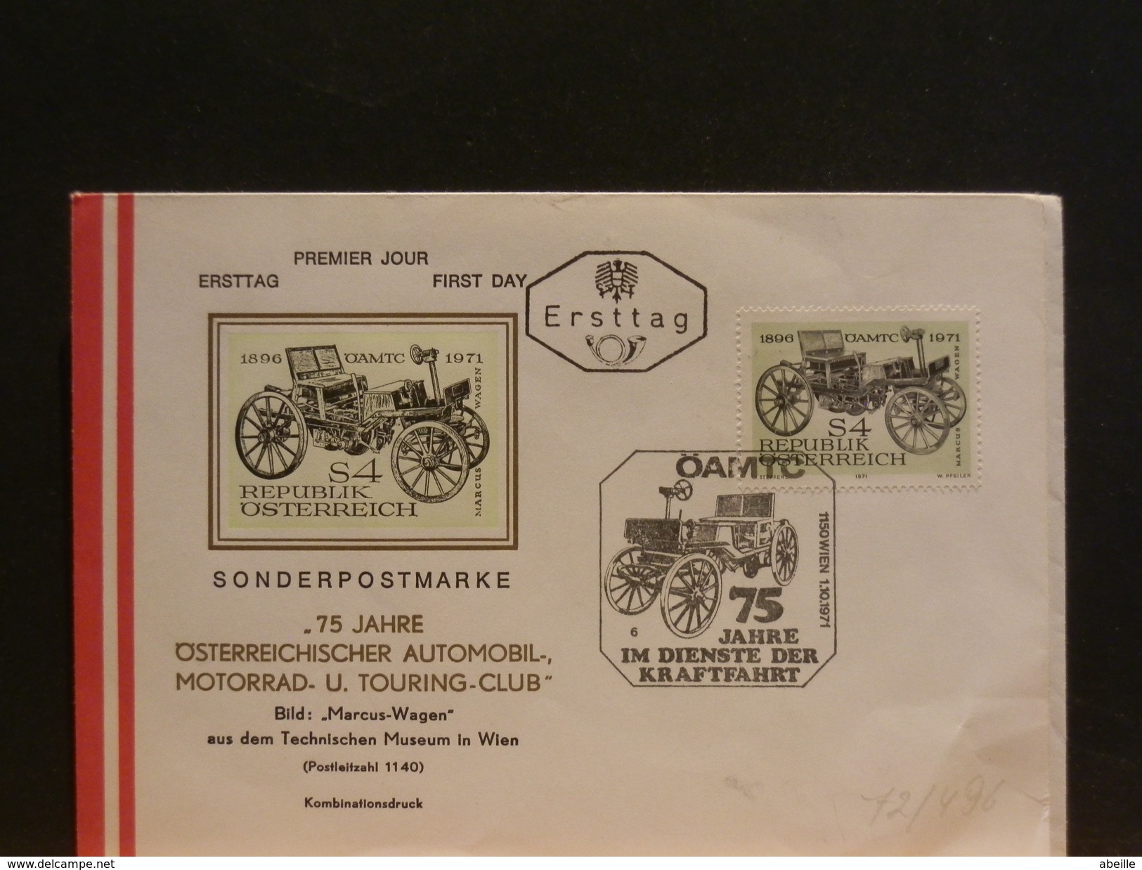 72/496  LETTRE AUTRICHE - Autos