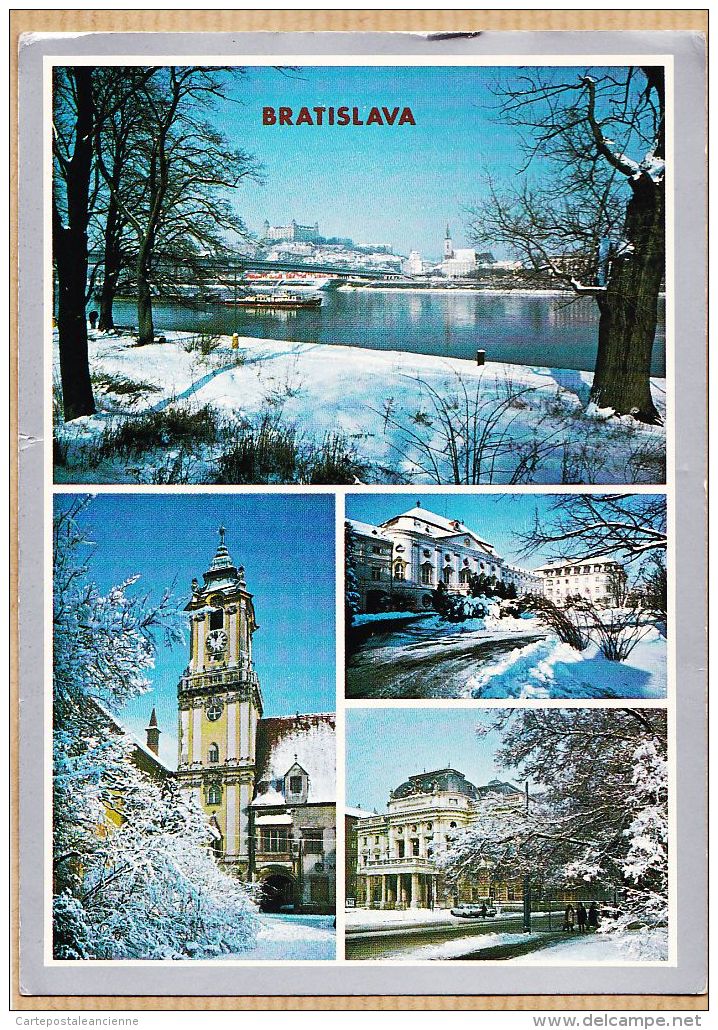 Jo191 BRATISLAVA Dunajské NábreÅ¾ie Foto P.Paul J. CENEK Multivues Sous La Neige Slovaquie 1990s - Slovaquie