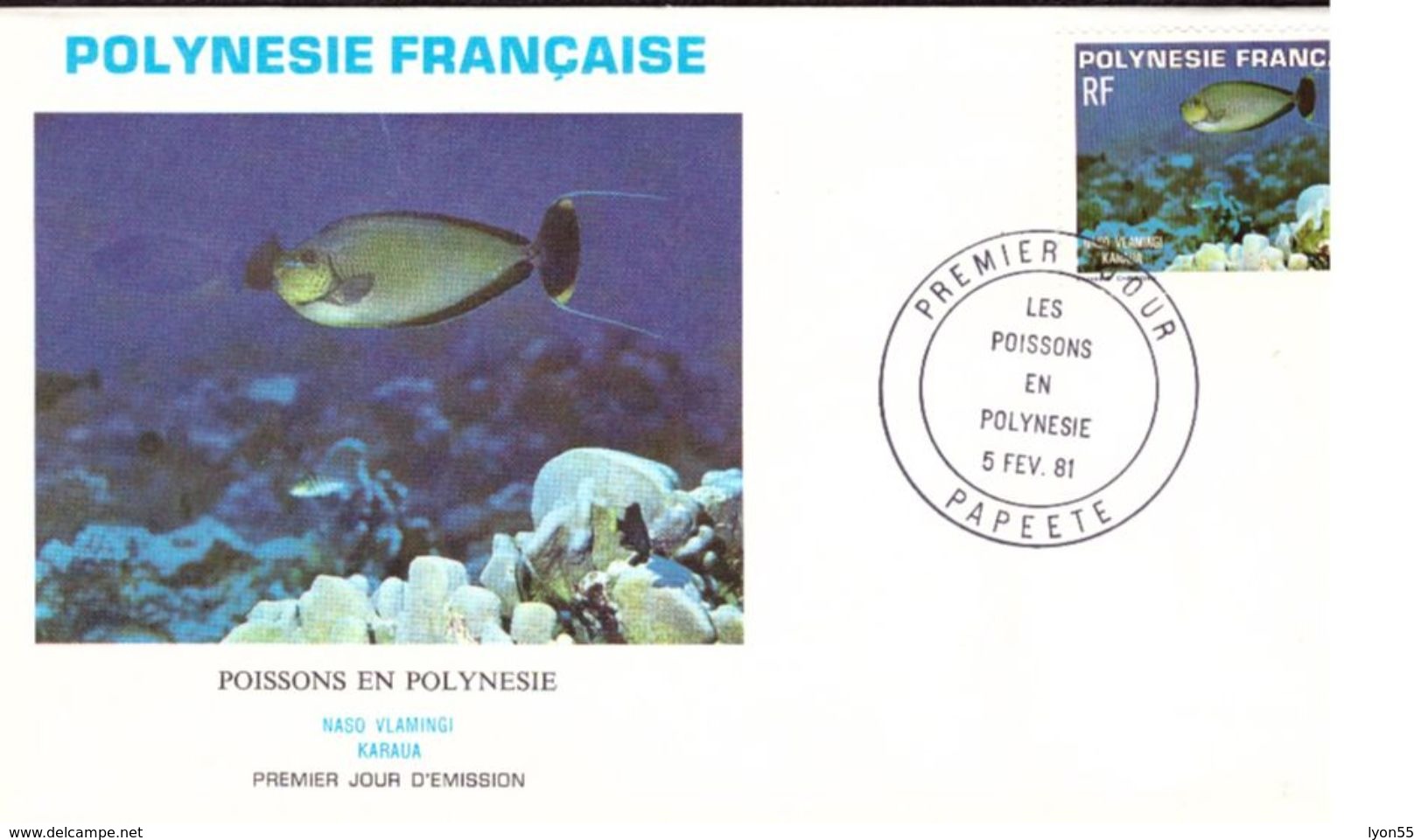 Enveloppe Premier Jour D'émission Polynésie Française Poissons 1981 - FDC