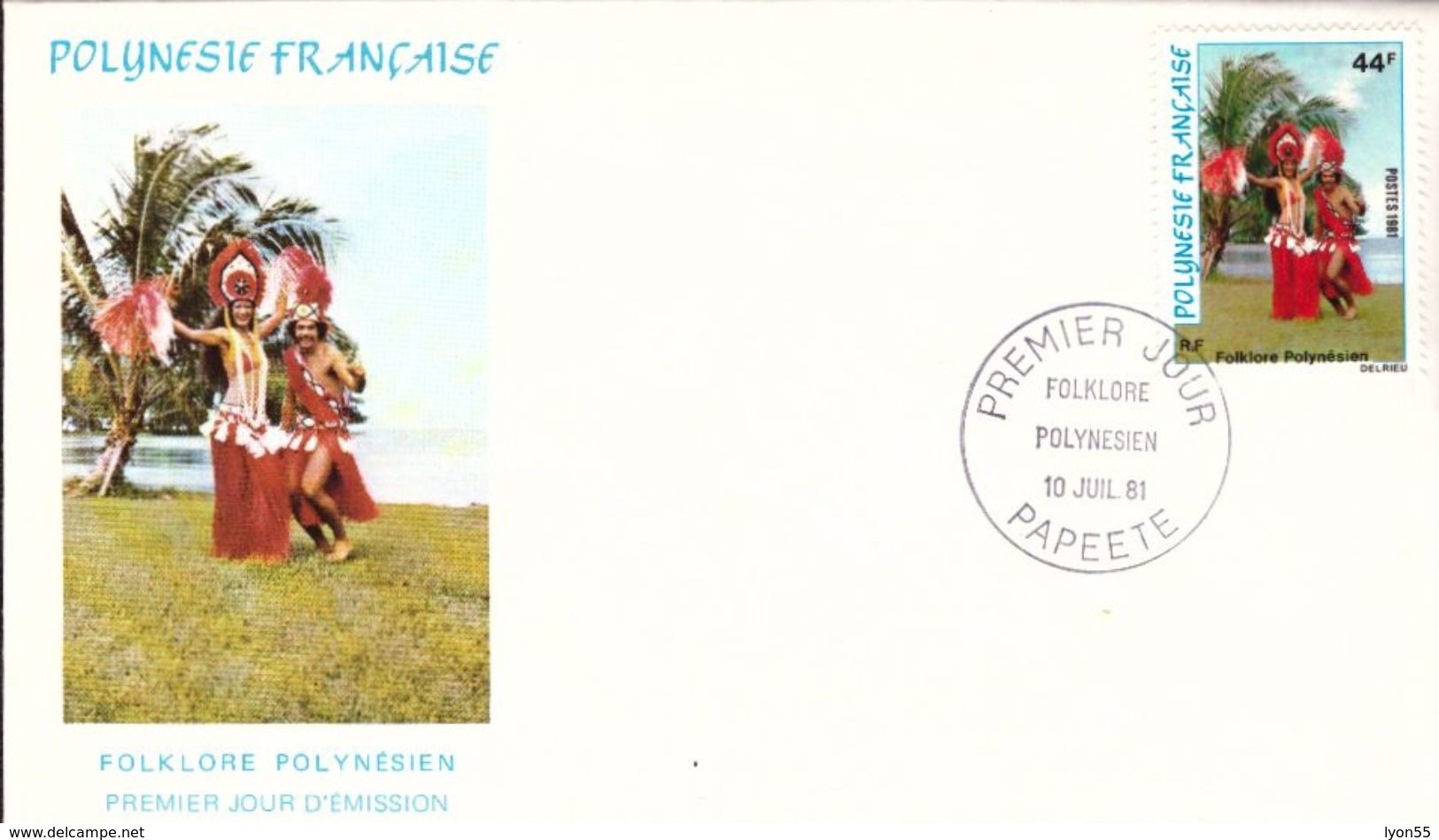 Enveloppe Premier Jour D'émission Polynésie Française Folklore Polynésien 1981 - FDC