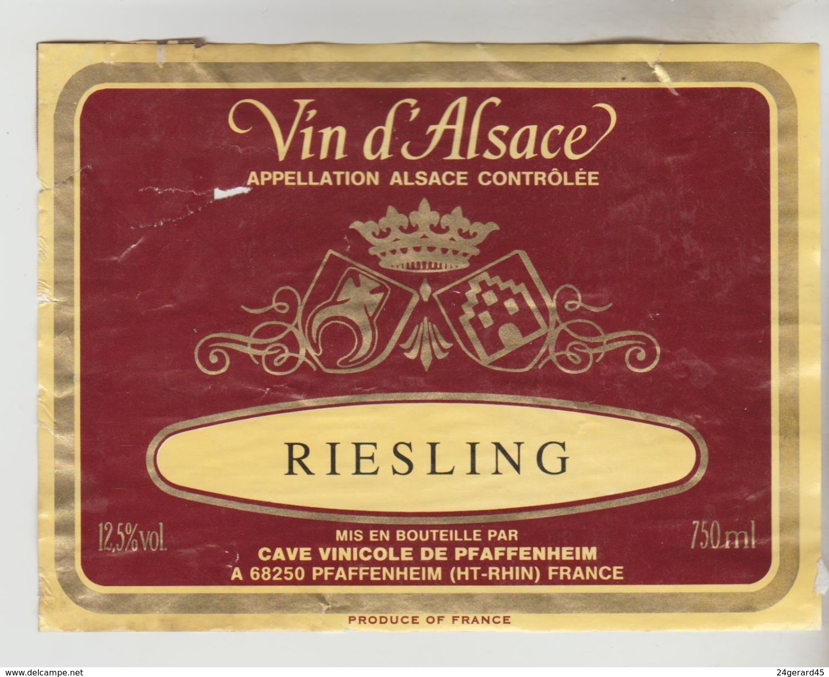 OENOPHILIE 5 ETIQUETTES VINS D'ALSACE - Riesling Bestheim 2008, Pflanzer 99, Walter 2009, Walter 2008, Pfaffenheim - Riesling