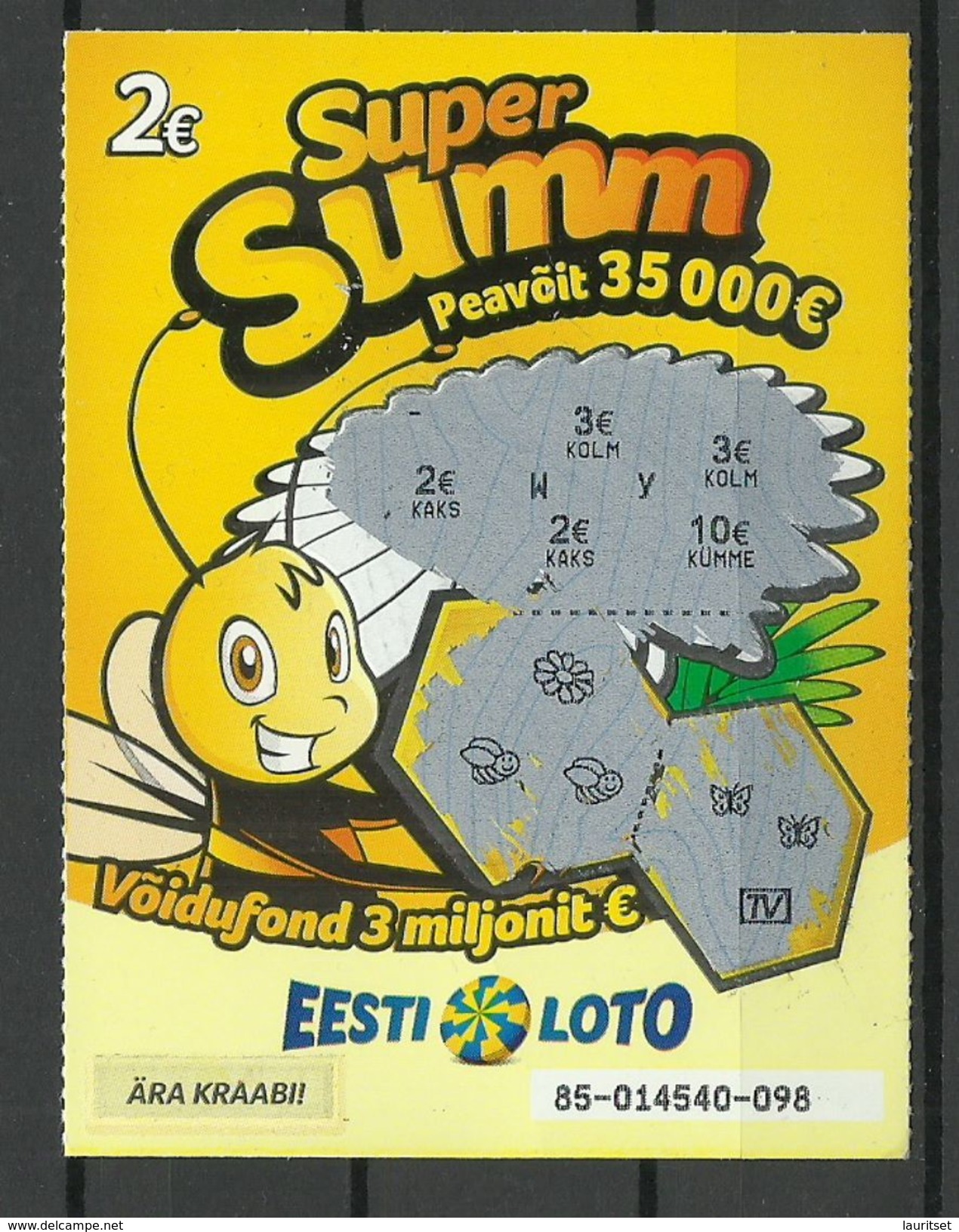 ESTLAND Estonia Estonie Lotto Lottery Ticket - Lotterielose