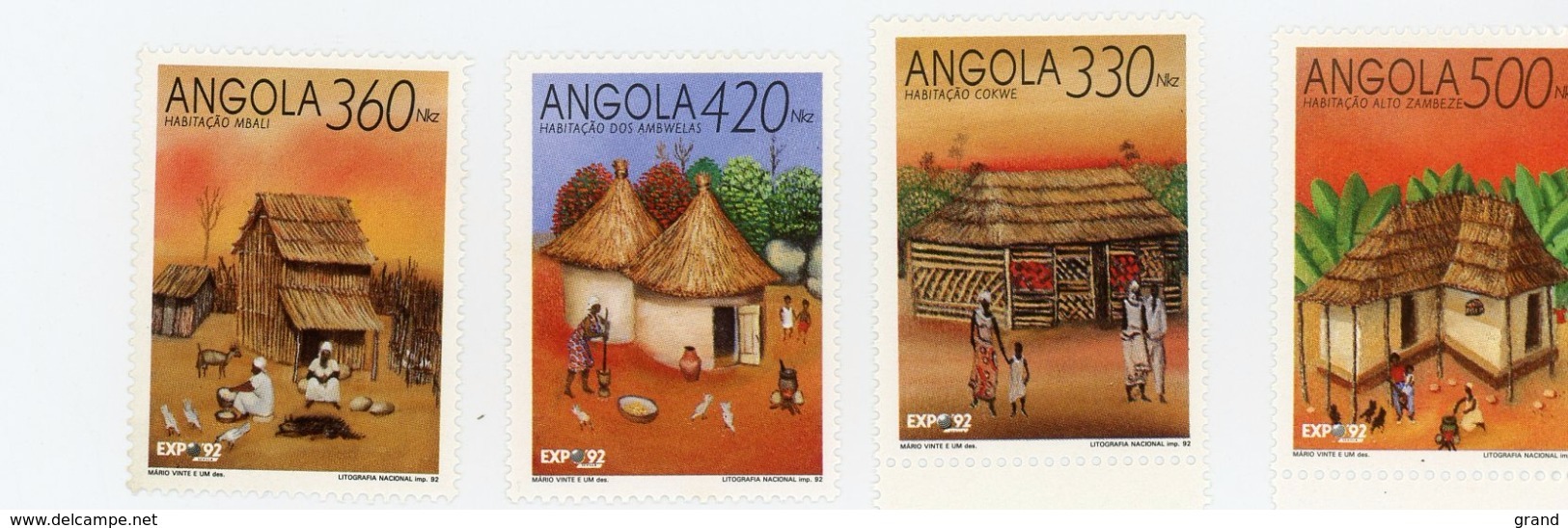 Angola--1992-Expo De Séville-Habitat Indigène-858/91***MNH - Angola