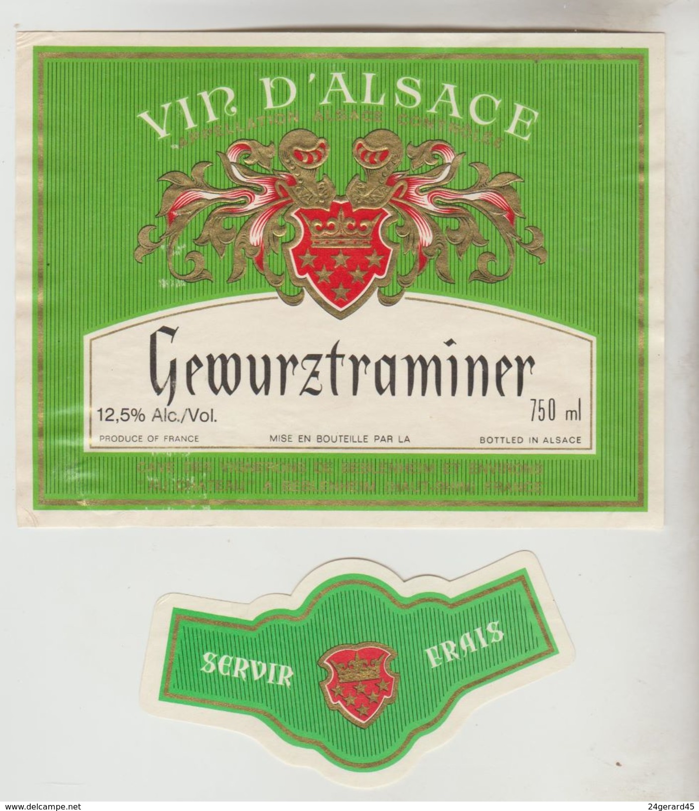 OENOPHILIE 3 ETIQUETTES VINS D'ALSACE - Gewurztraminer G Ekle89, Beblenheim, Gewuerzt 88 - Gewurztraminer