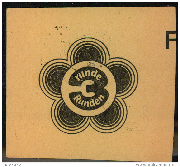 1973 1,- Mark Spendenmarke Glasklar Zentrisch Gestempelt Auf Briefstück. - Oshawa