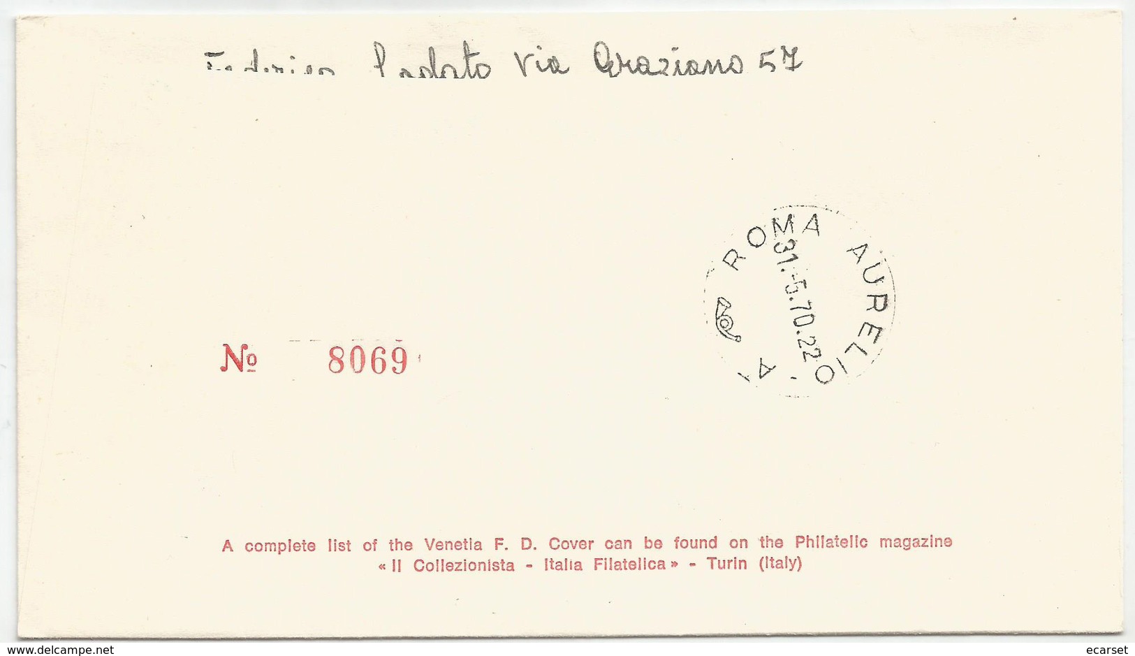 ERASMO DA NARNI IL GATTAMELATA - 1970 - FDC VENETIA 295/it - ANNULLO ROMA - VIAGGIATA PER RACCOMANDATA - FDC