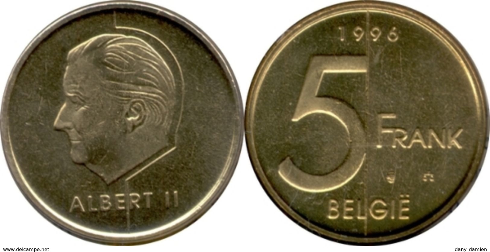 BELGIQUE - BELGIË - 5 FRANK - ALBERT II (1996) - 5 Francs