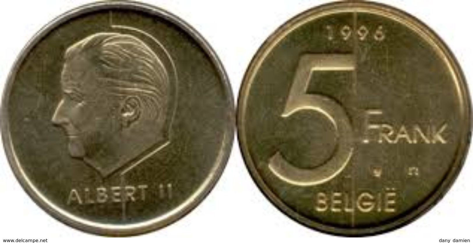 BELGIQUE - BELGIË - 5 FRANCS - ALBERT II (1994) - 5 Frank